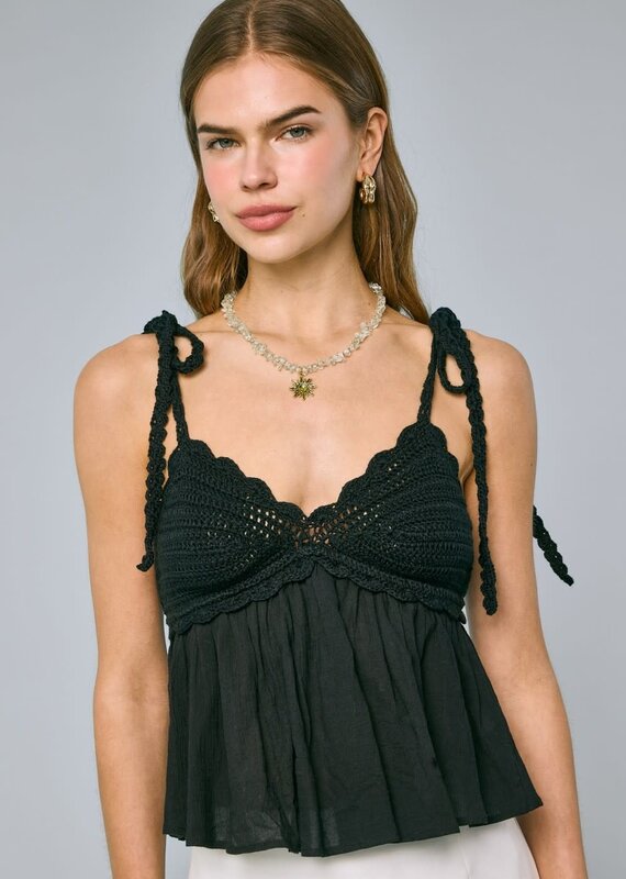 Crochet Bust Shoulder Tie Top