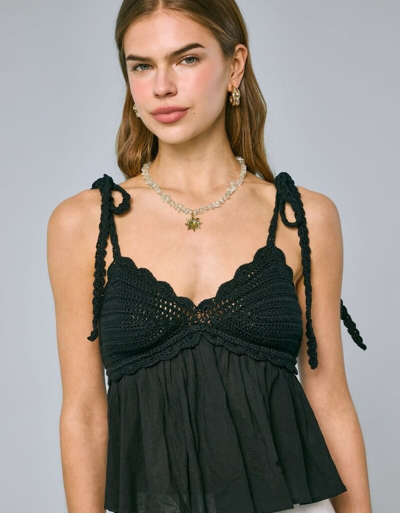 Crochet Bust Shoulder Tie Top