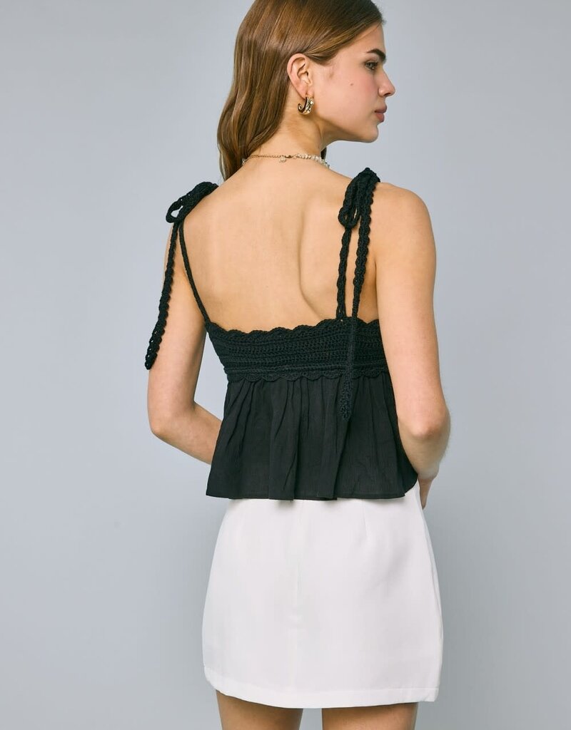 Crochet Bust Shoulder Tie Top