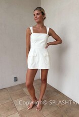 Double Pocket Square Neck Mini Dress