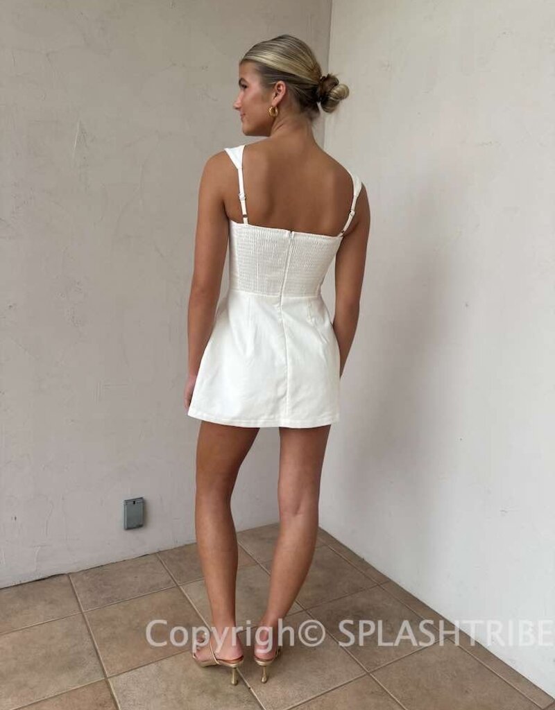 Double Pocket Square Neck Mini Dress
