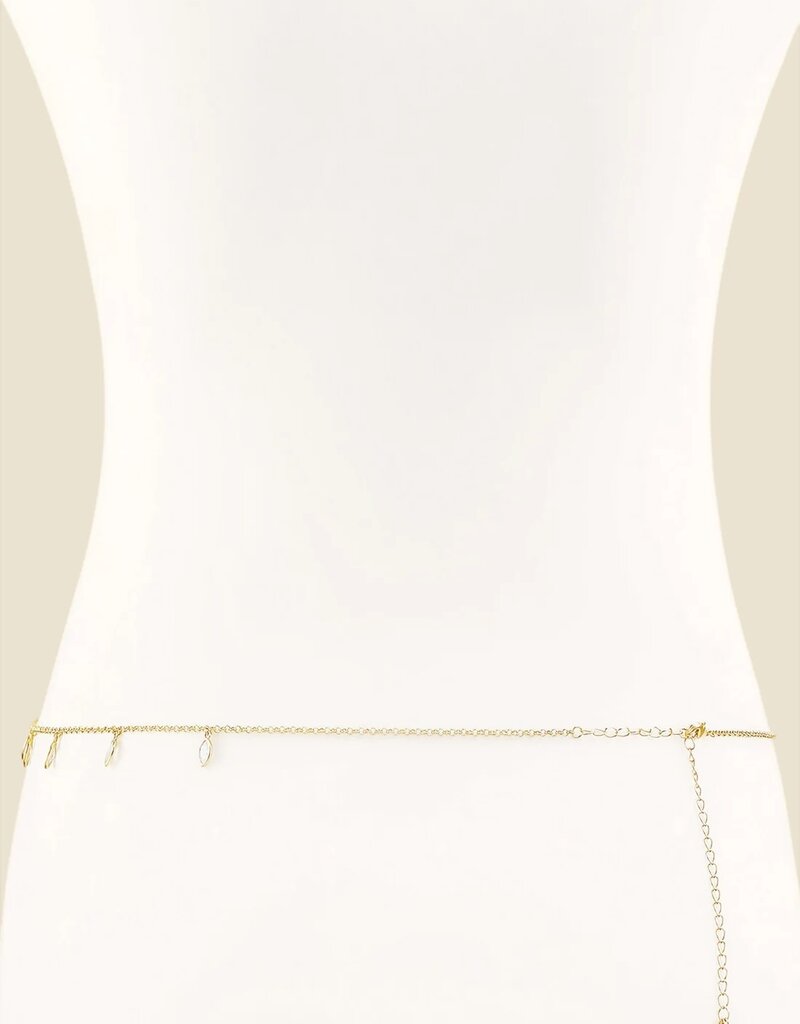 Crystal Droplet Thin Cha Body Chain G