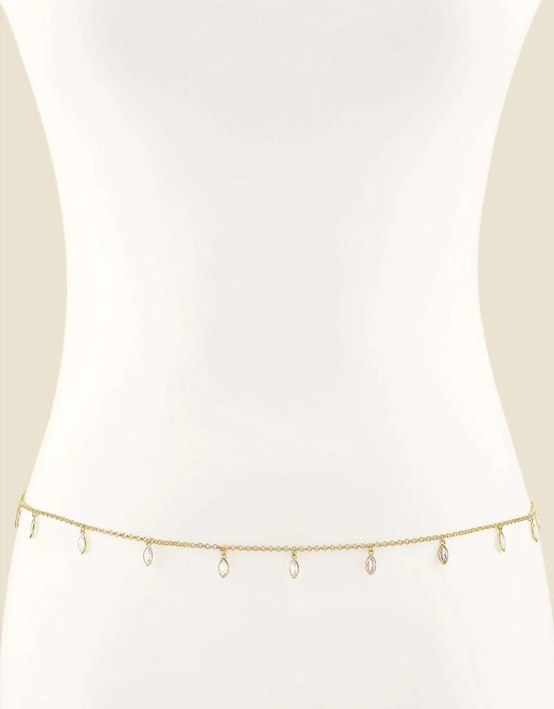 Crystal Droplet Thin Cha Body Chain G