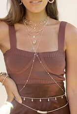 Crystal Droplet Thin Cha Body Chain G