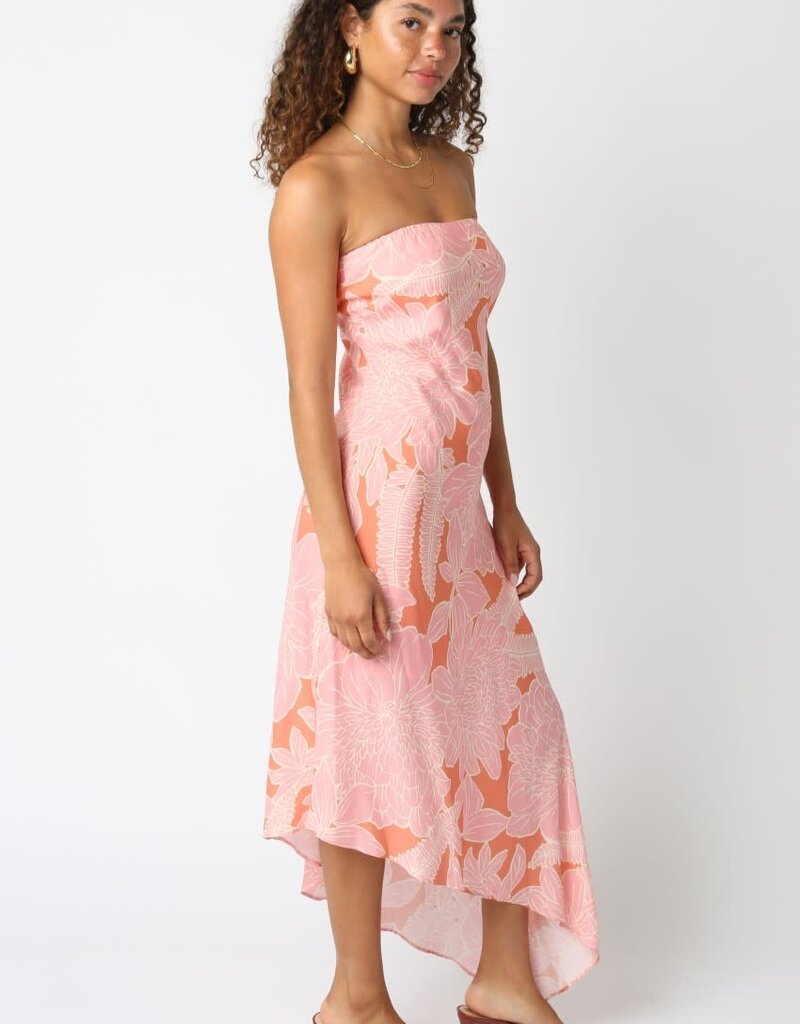 Reina Floral Asymmetrical Hem Maxi Dress