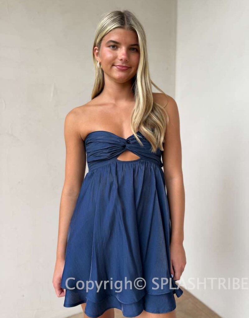 Ada Shimmer Twist Bust Mini Dress