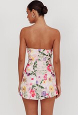 Jardin Strapless Embroidered Floral Mini Dress