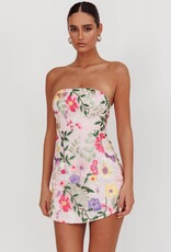 Jardin Strapless Embroidered Floral Mini Dress