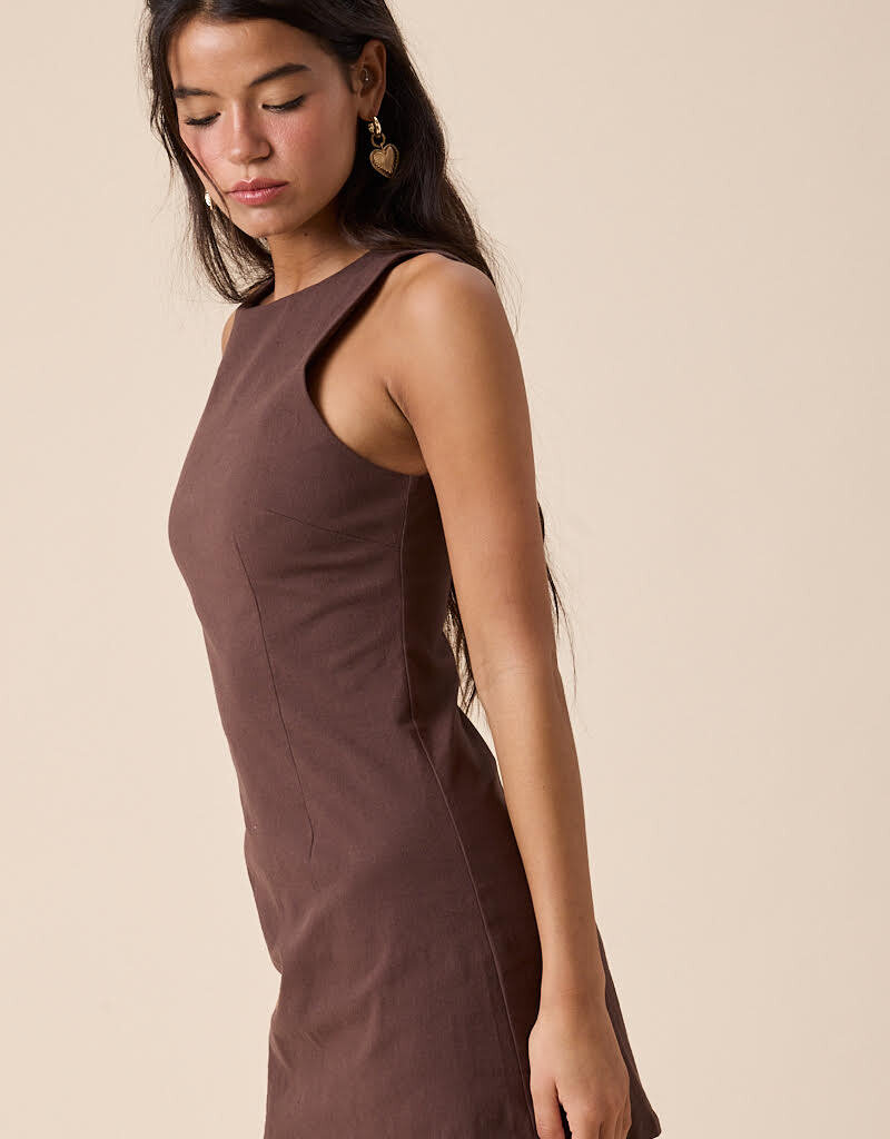 Fitted Sleeveless Shift Mini Dress
