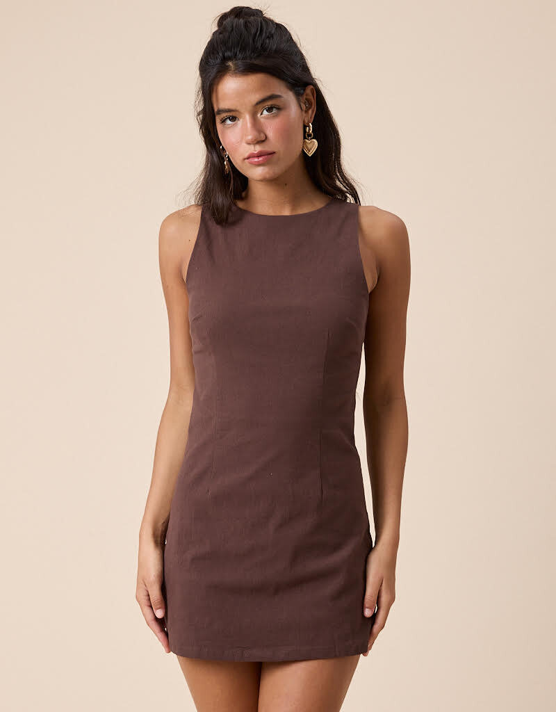 Fitted Sleeveless Shift Mini Dress