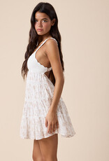 Crochet Bust Scallop Strap Floral Mini Dress