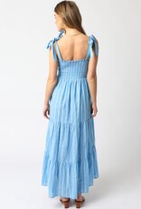 Summer Striped Tie Shoulder Maxi Dress