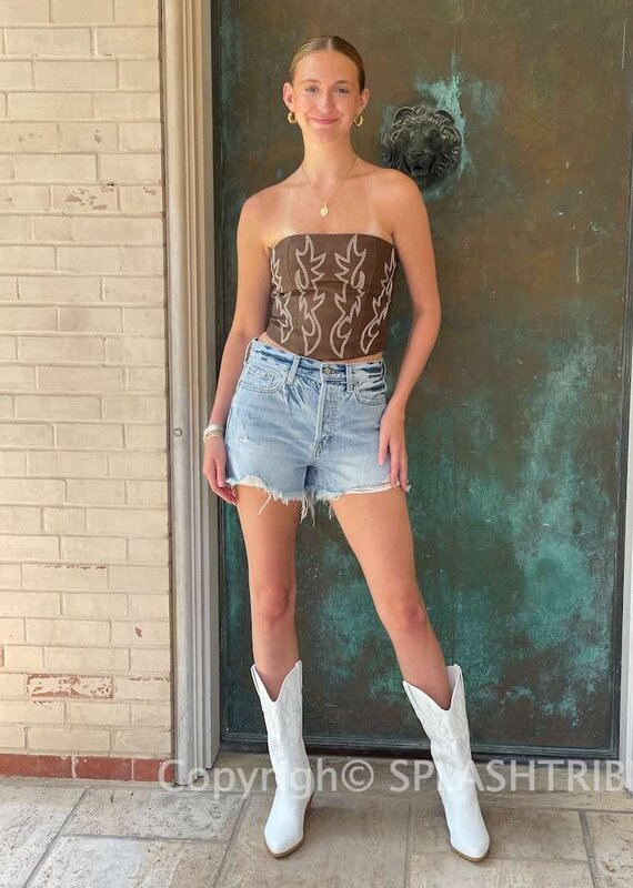 Western Faux Leather Corset Top