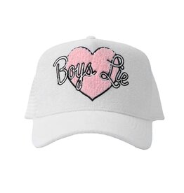 Boys Lie Yours Truly Trucker Hat White