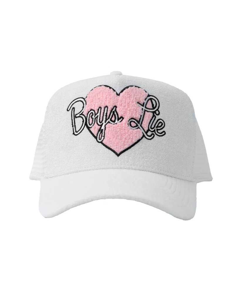 Boys Lie Yours Truly Trucker Hat White