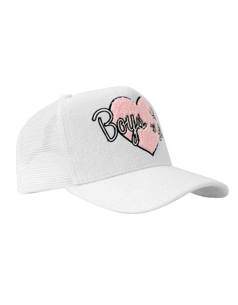 Boys Lie Yours Truly Trucker Hat White