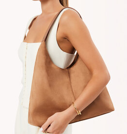 Billini Tammy Shoulder Bag Dark Tan Suede