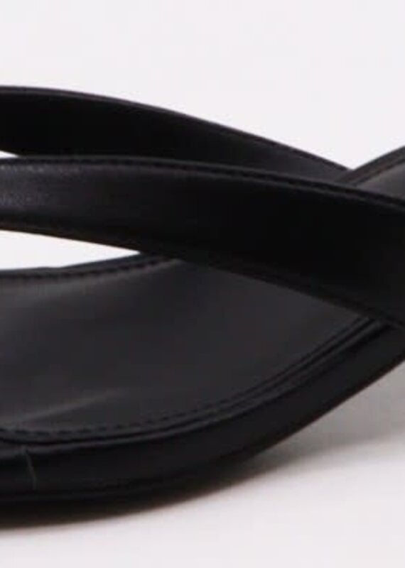 Square Toe Thong Strap Mini Kitten Heel Sandal