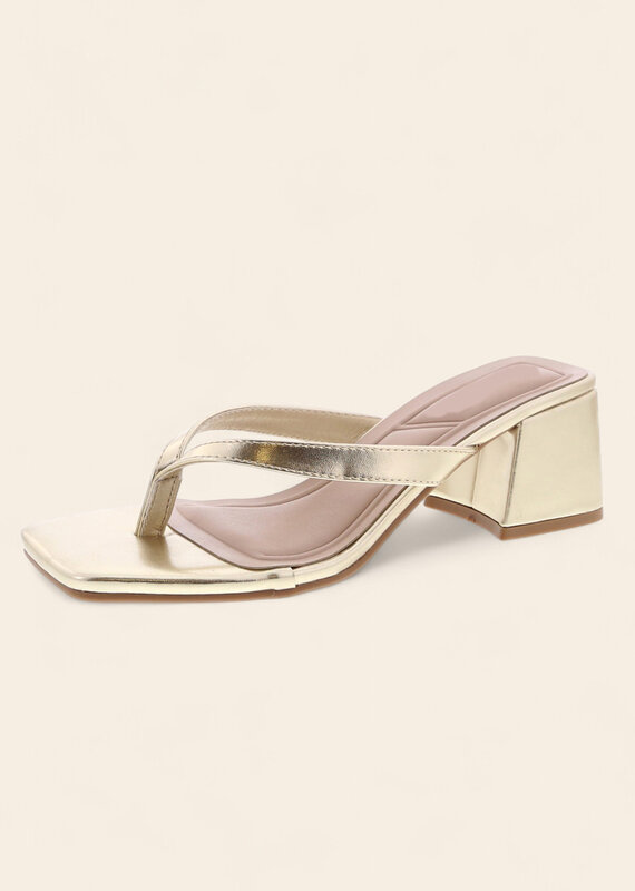 Thong Strap Block Heel Sandal