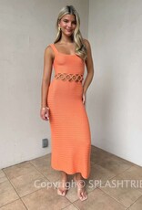 Crochet Ring Cutout Midi Dress