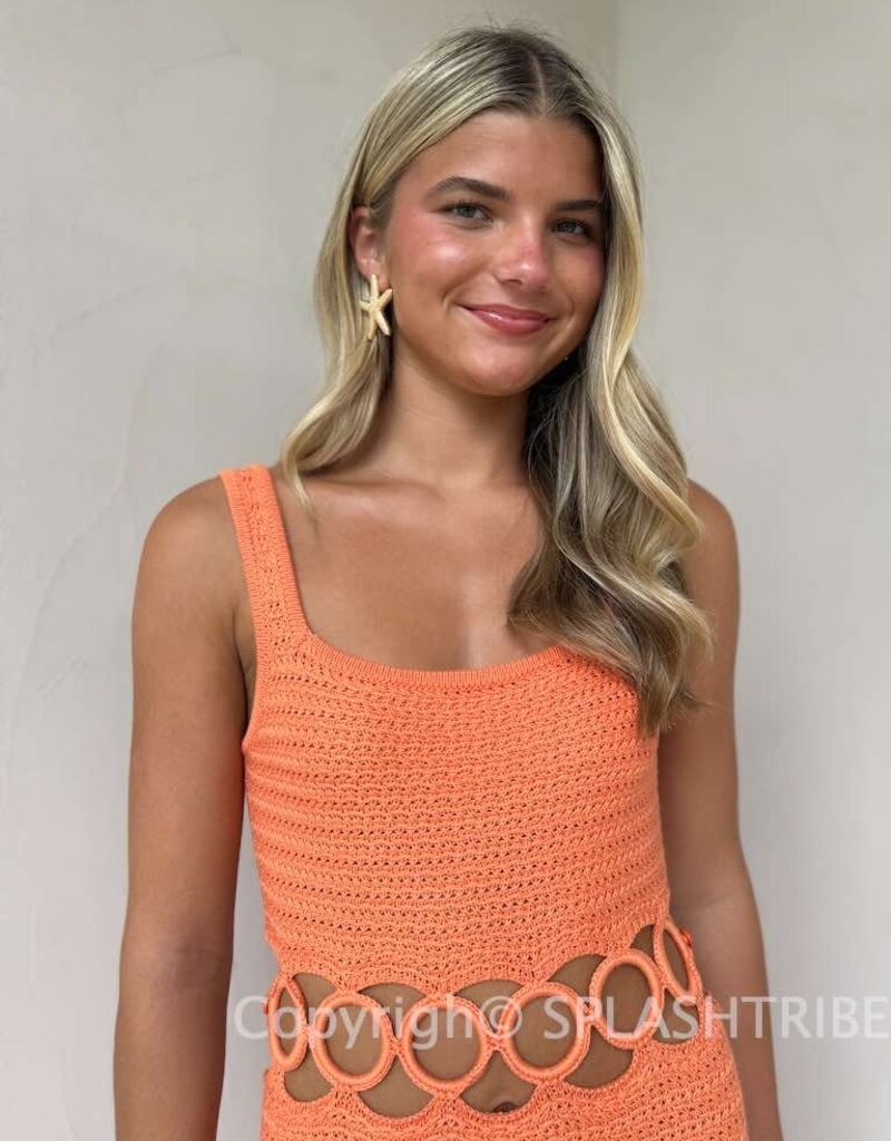 Crochet Ring Cutout Midi Dress