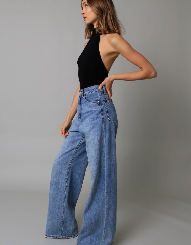 Mock Neck Open Back Bodysuit