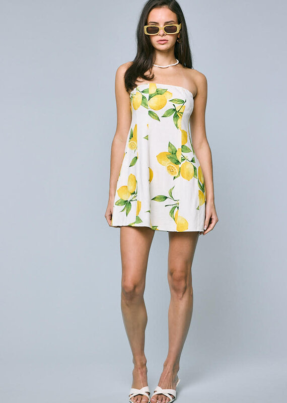 Jasmine Island Paradise Lemon Mini Dress