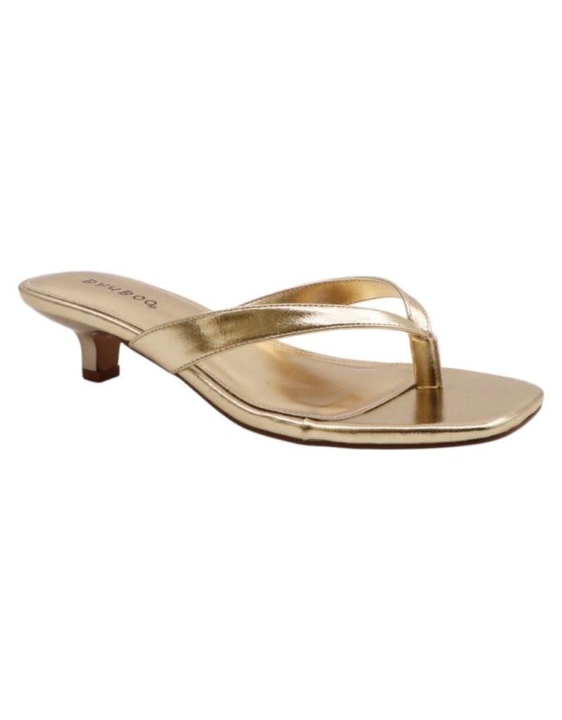 Square Toe Thong Strap Kitten Heel Sandals