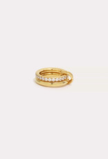 Stone Stacked Ring Size 7 Gold