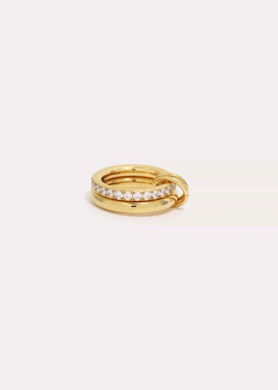 Stone Stacked Ring Size 7 Gold