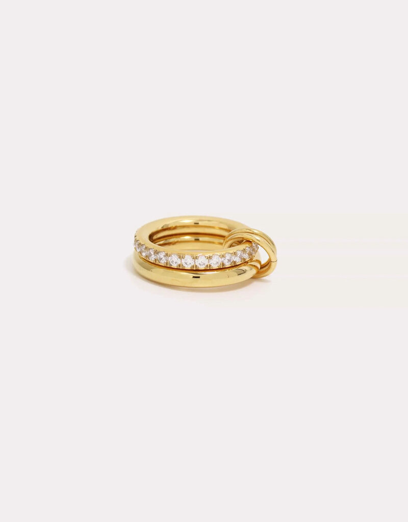 Stone Stacked Ring Size 7 Gold