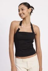 Metal Link Detail Halter Top