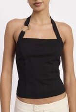 Metal Link Detail Halter Top