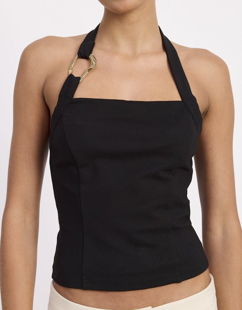Metal Link Detail Halter Top