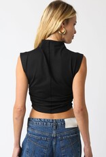 Sleeveless Mock Neck Crop Top