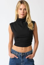 Sleeveless Mock Neck Crop Top
