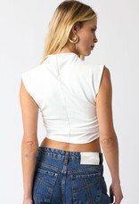 Sleeveless Mock Neck Crop Top