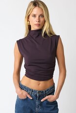 Sleeveless Mock Neck Crop Top