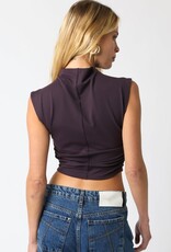 Sleeveless Mock Neck Crop Top