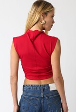 Sleeveless Mock Neck Crop Top