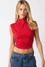 Sleeveless Mock Neck Crop Top