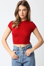 Short Sleeve Basic Crop Top