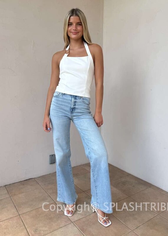 Metal Link Detail Halter Top