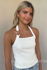 Metal Link Detail Halter Top