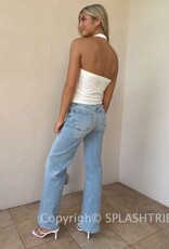 Metal Link Detail Halter Top