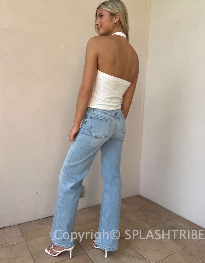 Metal Link Detail Halter Top