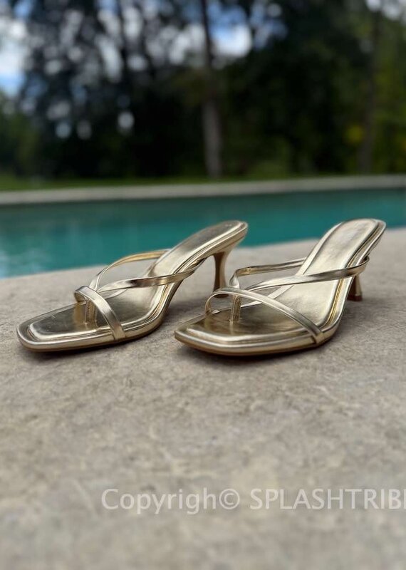 Thong Crossover Strap Kitten Heel Sandal