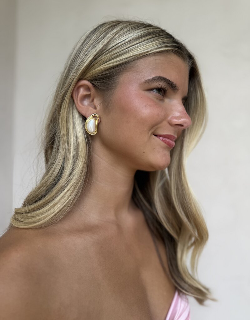 Valia Stud Earrings Gold/Pearl