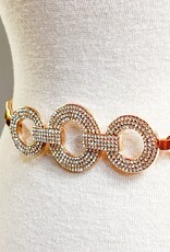 Rhinestone Buckle Stretchy Belt G