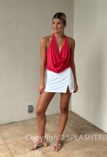 Halter V Neck Back Strap Mesh Top